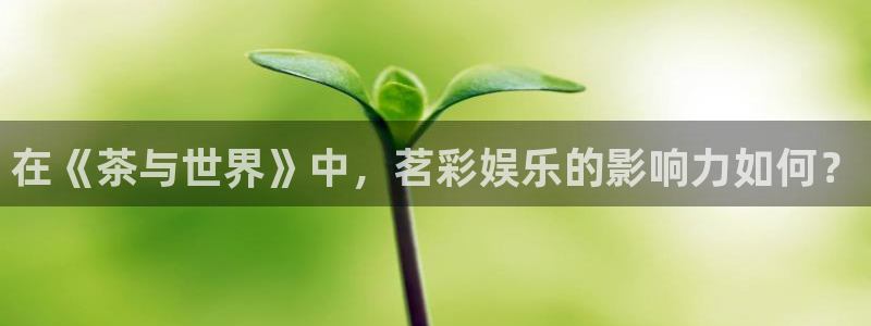 美狮贵宾会注册：在《茶与世界》中，茗彩娱乐的影响力如何？
