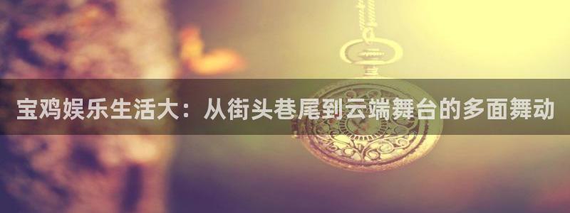 美狮贵宾会平台：宝鸡娱乐生活大：从街头巷尾到云端舞台的多面舞动